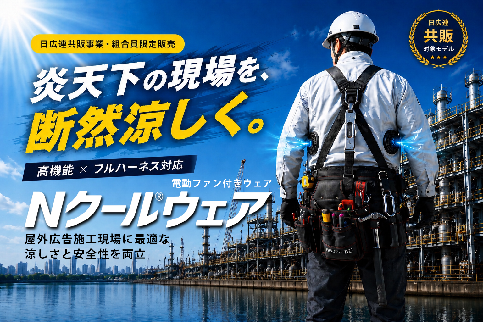炎天下の現場を、断然涼しく。高機能×フルハーネス対応 Nクールウェア